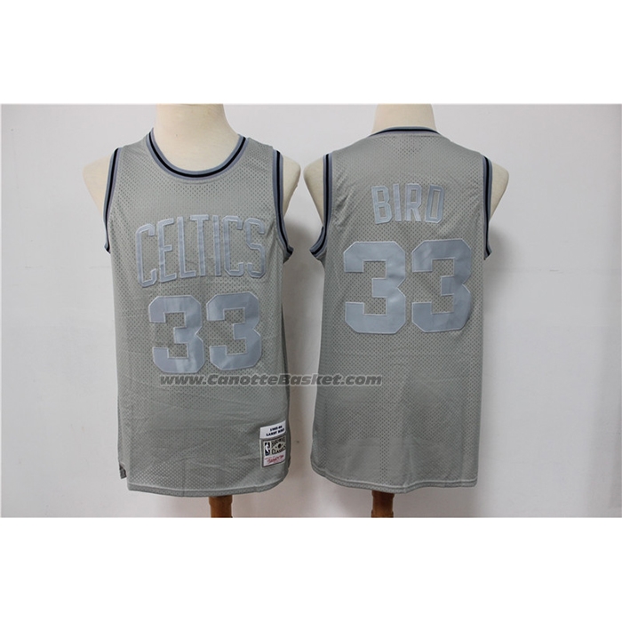 Maglia Boston Celtics Larry Bird NO 33 Mitchell & Ness 1985-86 Grigio